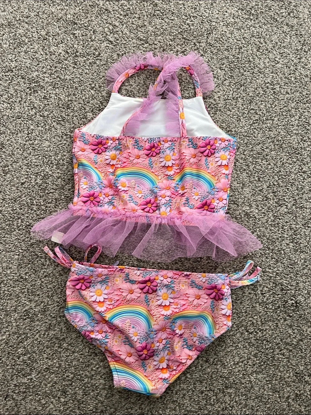 Adorable Cheeky Plum swimsuit with tulle, size 5T
